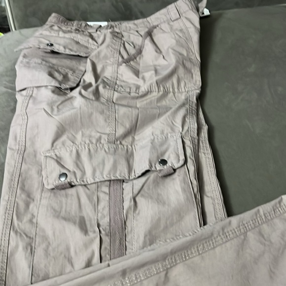 Orange kiss essentials CARGO pants small polyester cotton taupe pockets elastic - Picture 11 of 12